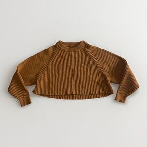 Aéropostale Junior's Long Sleeve Crew Neck Rib Knit Cropped Sweater Size Medium